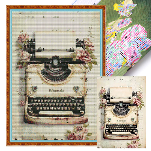 Retro Poster - Typewriter - 11CT Stamped Cross Stitch 40*60CM