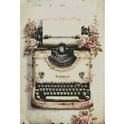 Retro Poster - Typewriter - 11CT Stamped Cross Stitch 40*60CM