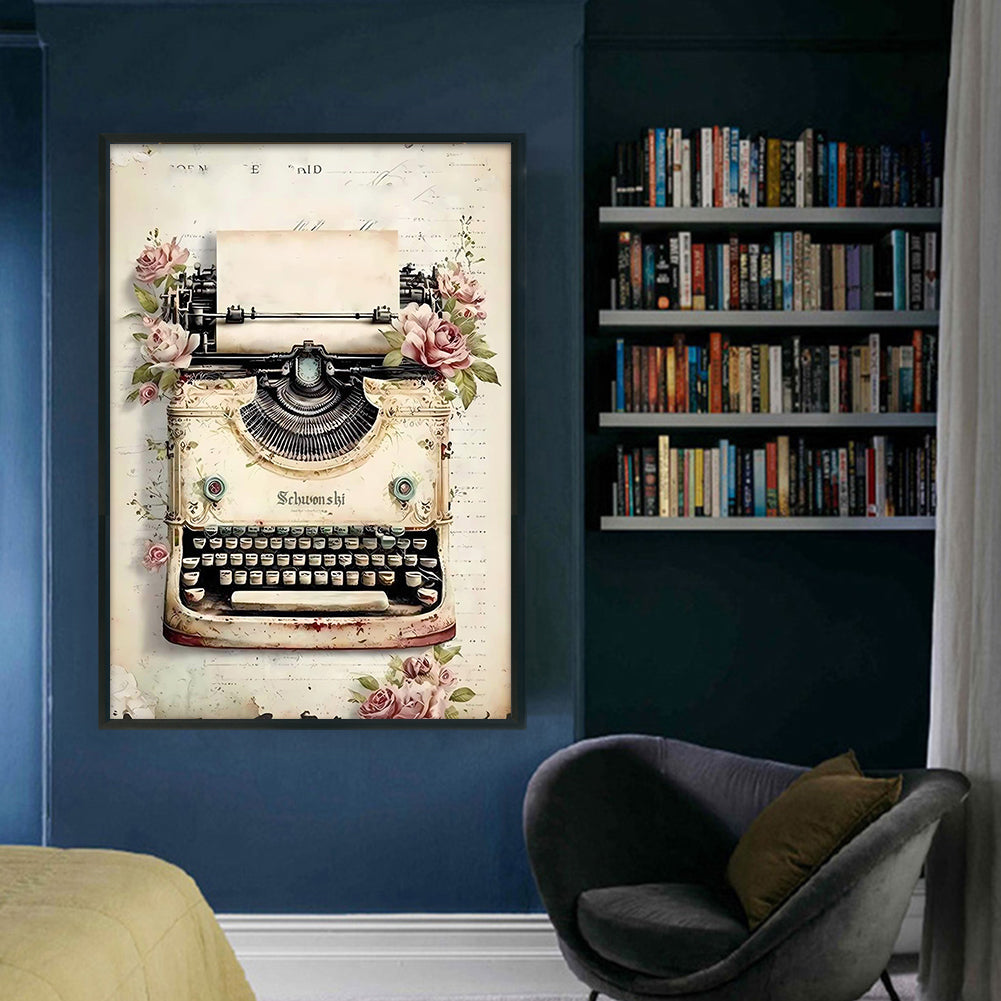 Retro Poster - Typewriter - 11CT Stamped Cross Stitch 40*60CM