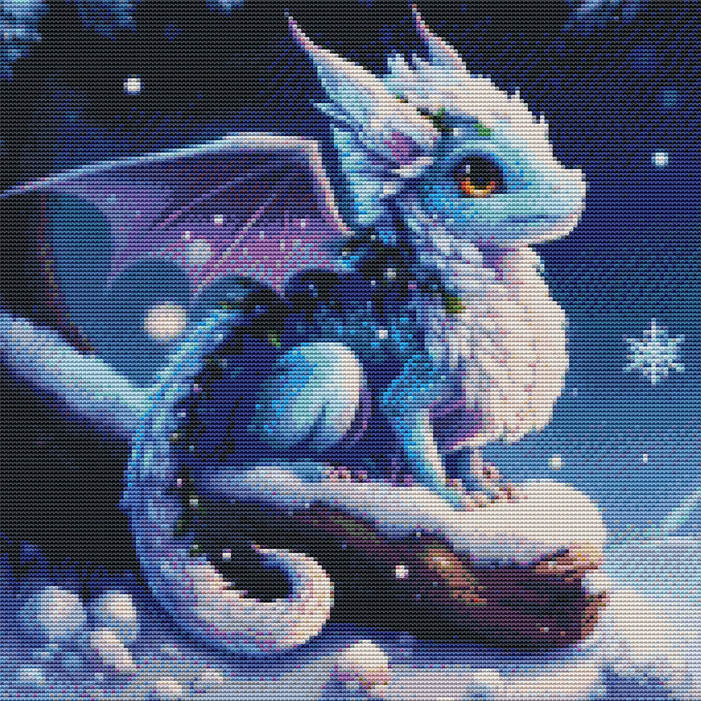 Winter Pterosaur - 18CT Stamped Cross Stitch 30*30CM