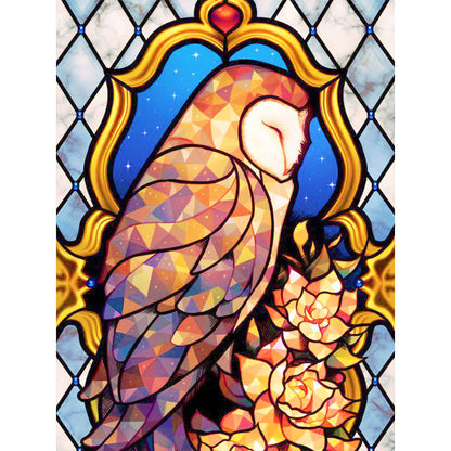 Golden Flower And Owl - Full Round Drill Diamond Painting 30*40CM