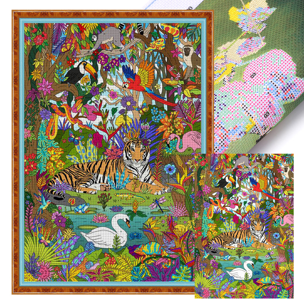 Colorful Animals - 11CT Stamped Cross Stitch 50*70CM