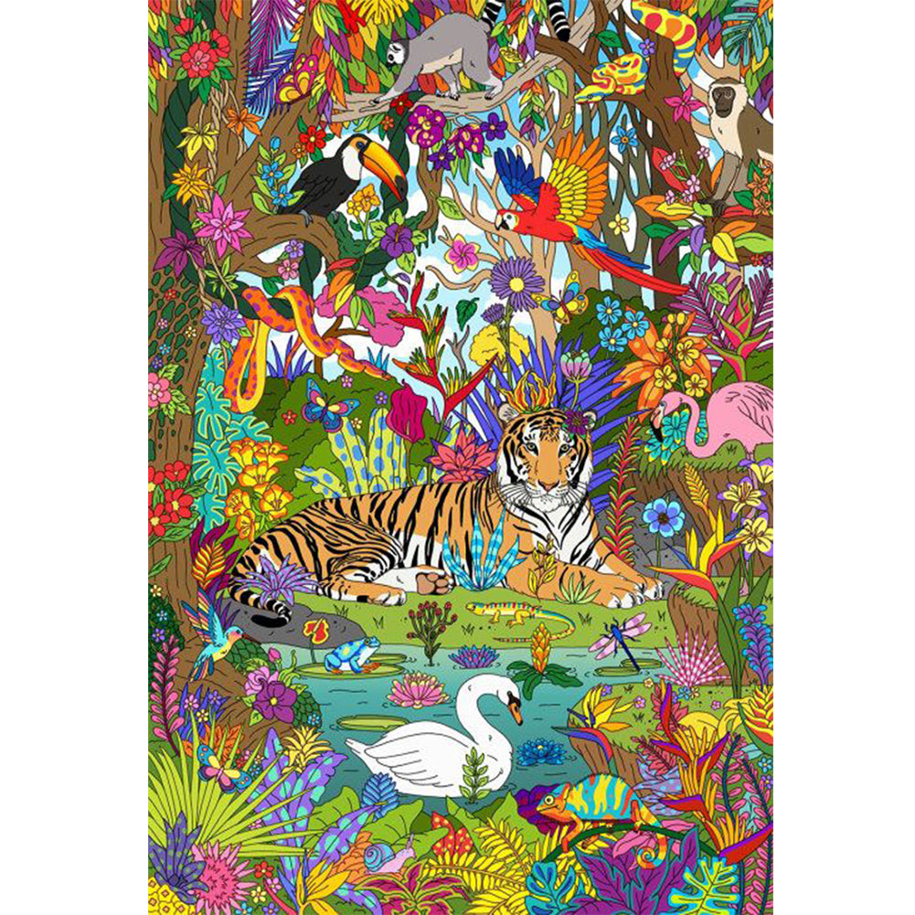 Colorful Animals - 11CT Stamped Cross Stitch 50*70CM