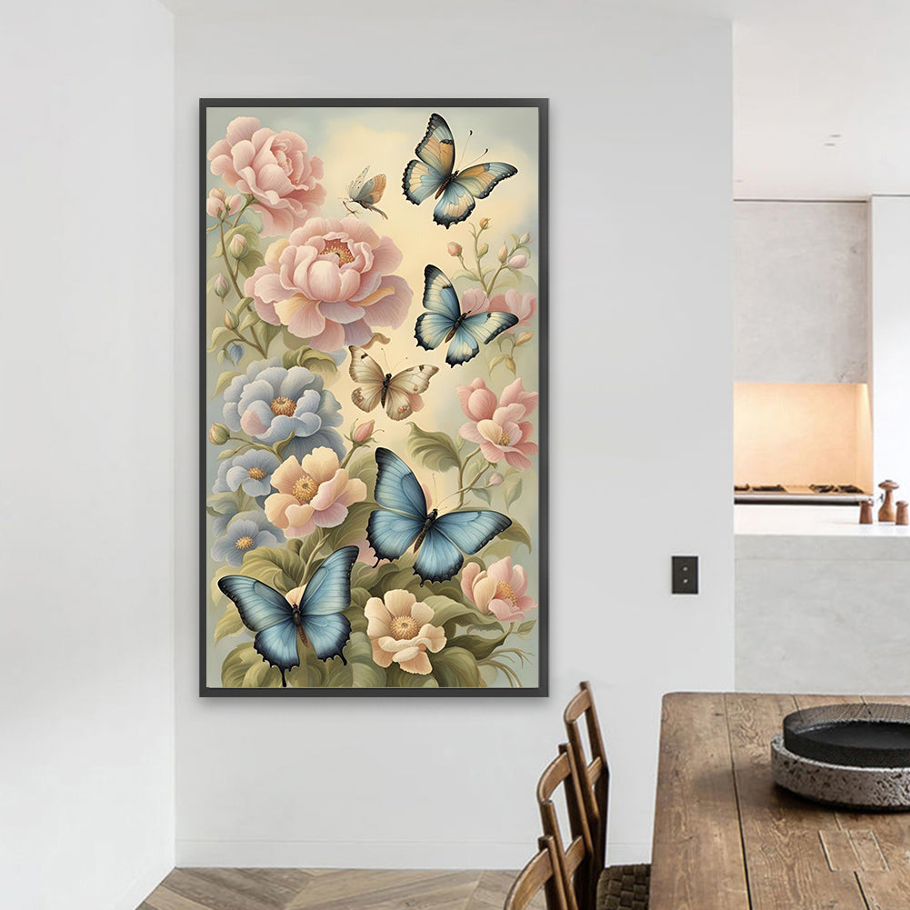 Flowers Butterflies - Full Square Drill Diamond Painting 40*70CM