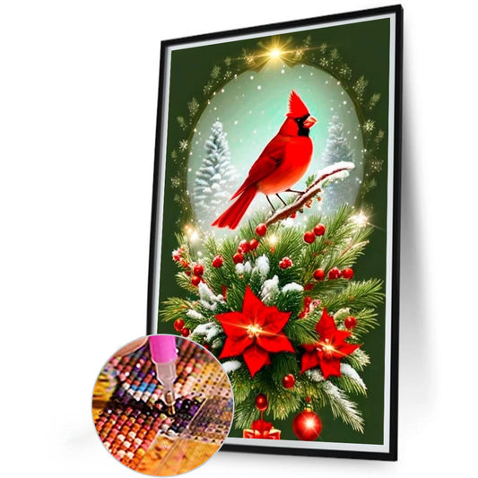 Cardinal On Branch - Full Round Drill Diamond Painting 40*60CM