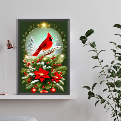 Cardinal On Branch - Full Round Drill Diamond Painting 40*60CM