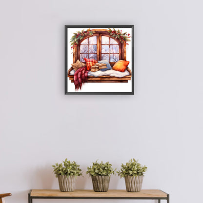 Winter Window - Full Round Drill Diamond Painting 30*30CM