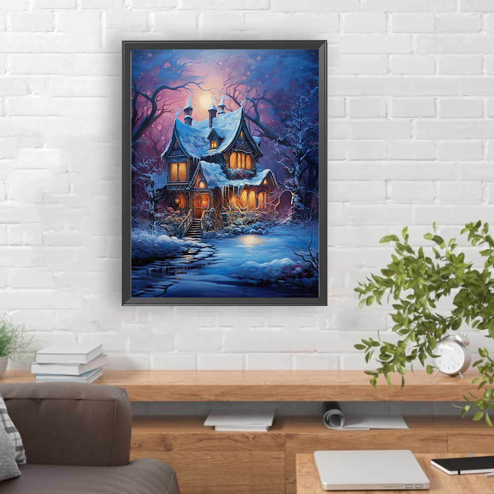 Winter Village - Full Round Drill Diamond Painting 30*40CM