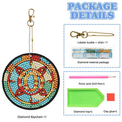 A-Z 26 Letters Double Sided Special Shape Diamond Painting Keychain Pendant (O)