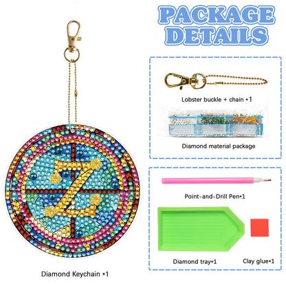 A-Z 26 Letters Double Sided Special Shape Diamond Painting Keychain Pendant (Z)