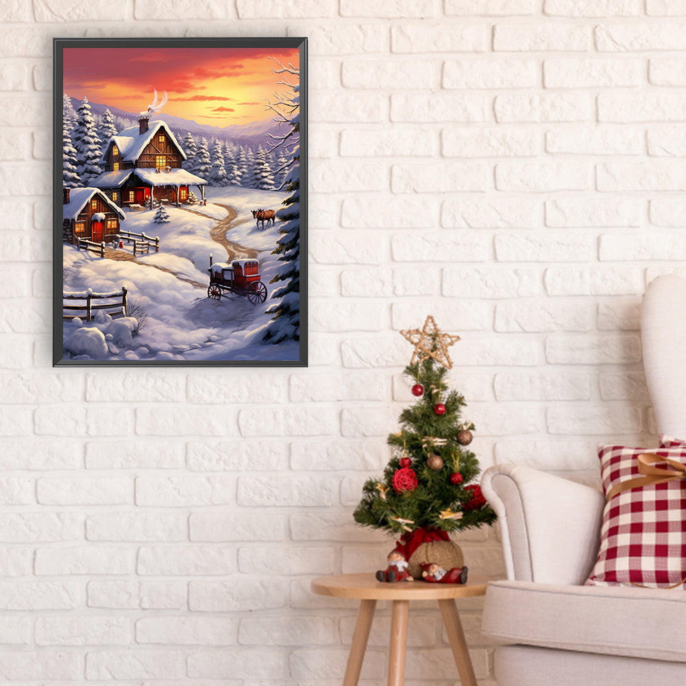 Winter Exterior - Full Round Drill Diamond Painting 30*40CM