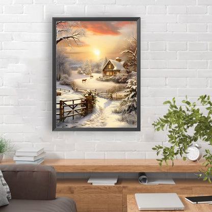 Winter Exterior - Full Round Drill Diamond Painting 30*40CM