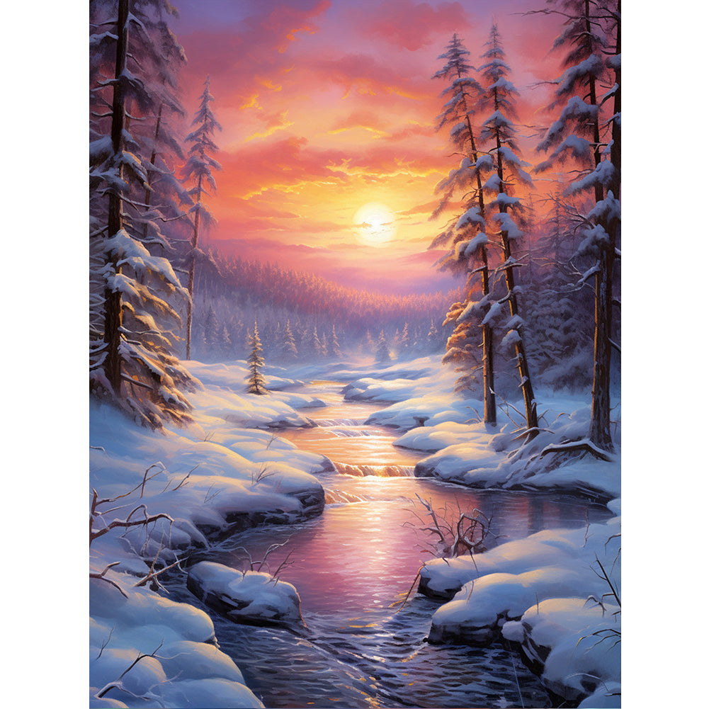 Winter Exterior - Full Round Drill Diamond Painting 30*40CM