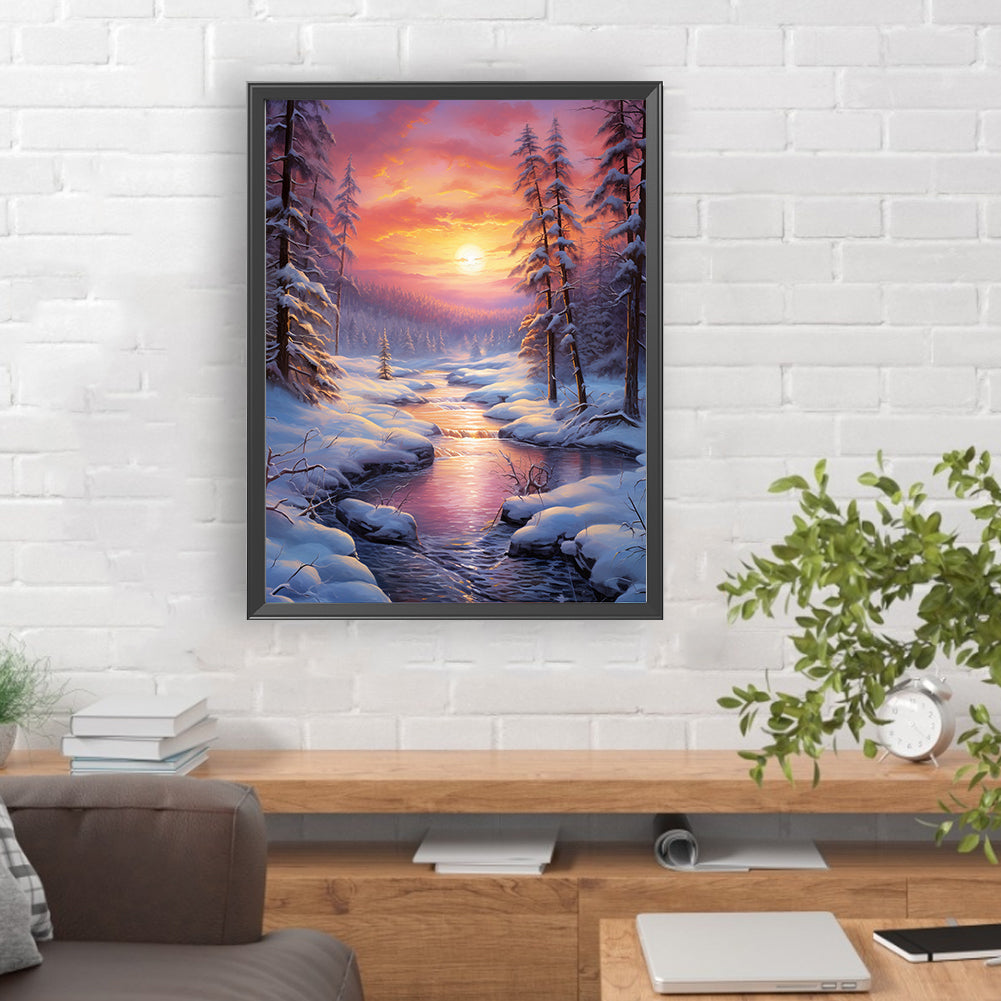 Winter Exterior - Full Round Drill Diamond Painting 30*40CM
