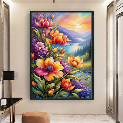 Mountain Flowers - 11CT Stamped Cross Stitch 40*60CM