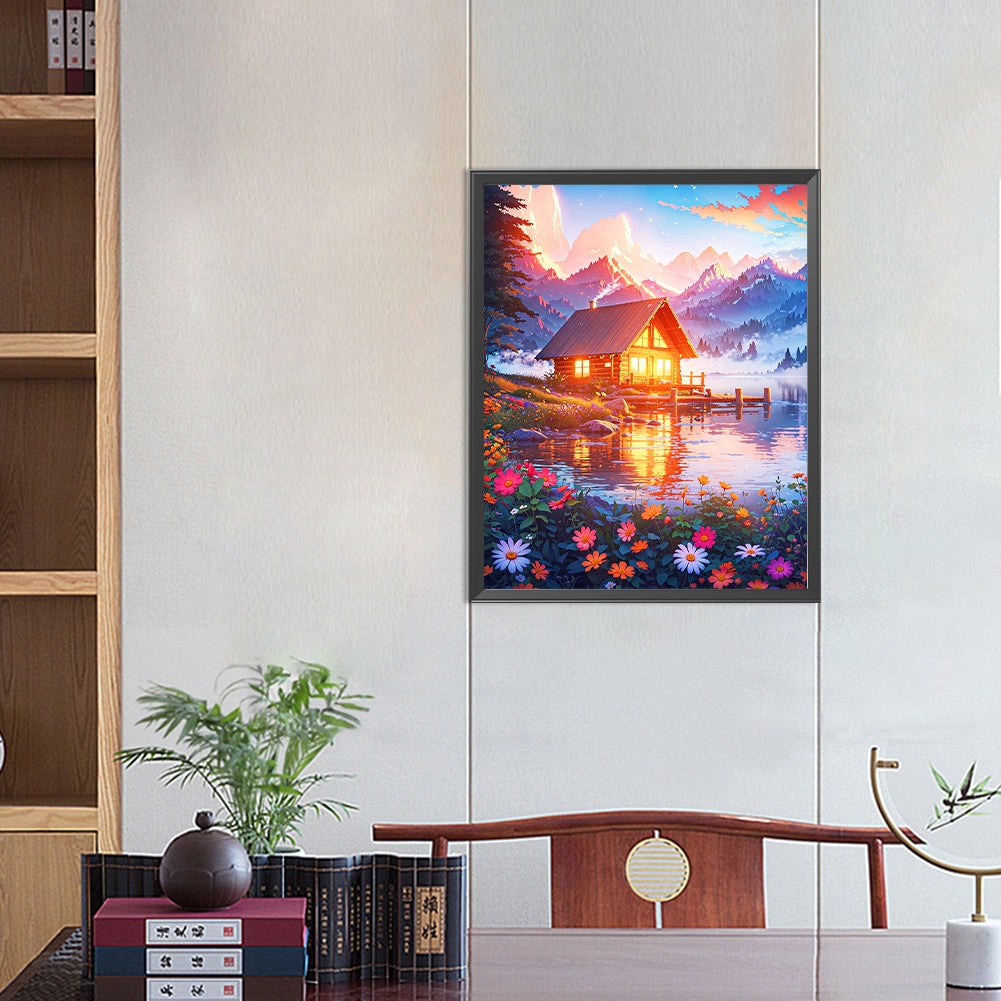 Seaside Cabin - Full Round Drill Diamond Painting 40*50CM