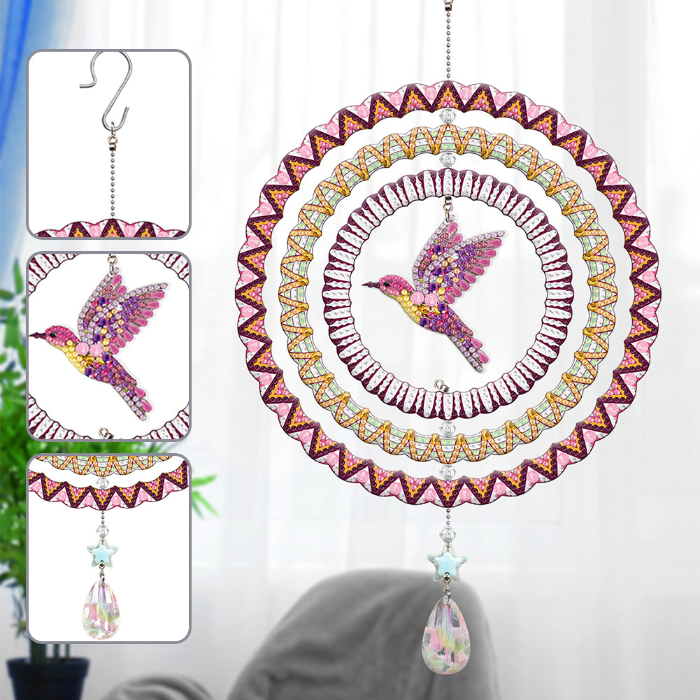 Suncatcher Diamond Painting Hanging Sign Xmas Home Windows Decor (Hummingbird)