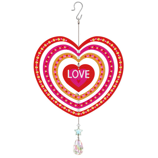 Suncatcher Diamond Painting Hanging Sign Christmas Home Windows Decor (Love)