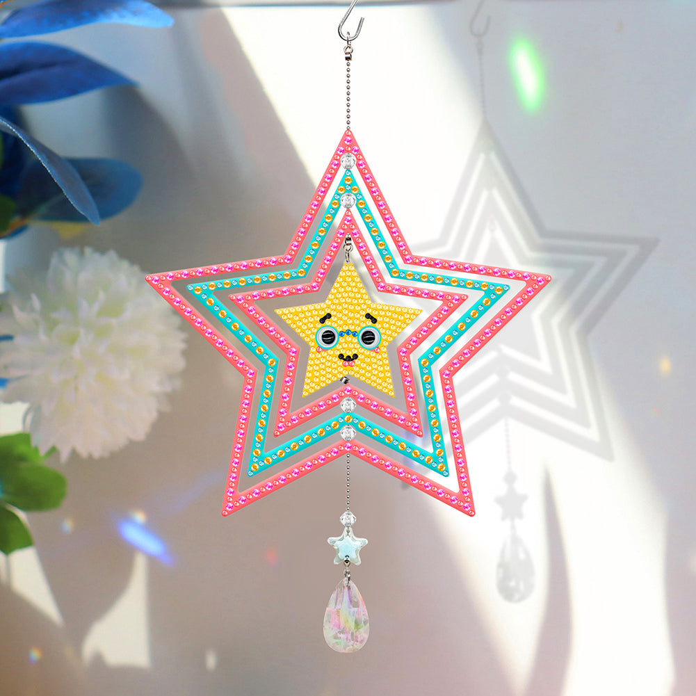 Suncatcher Diamond Painting Hanging Sign Christmas Home Windows Decor(Smiley #8)