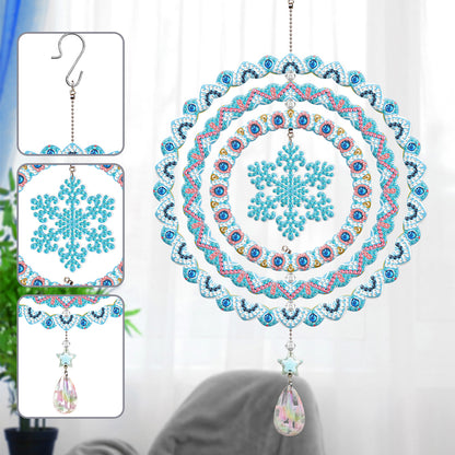 Suncatcher Diamond Painting Hanging Sign Christmas Home Windows Decor(Snowflake)