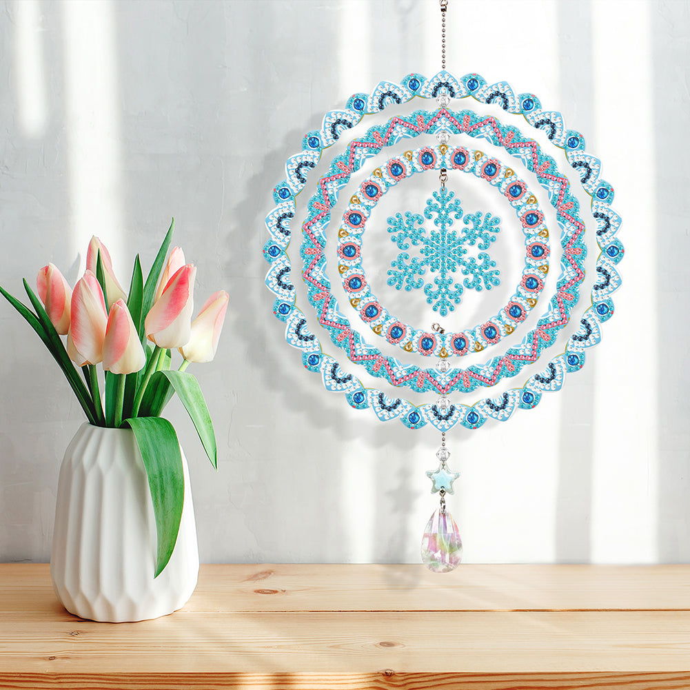 Suncatcher Diamond Painting Hanging Sign Christmas Home Windows Decor(Snowflake)