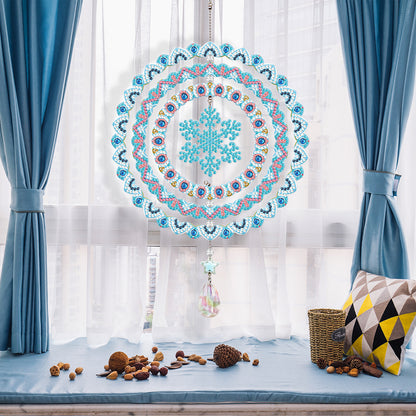 Suncatcher Diamond Painting Hanging Sign Christmas Home Windows Decor(Snowflake)