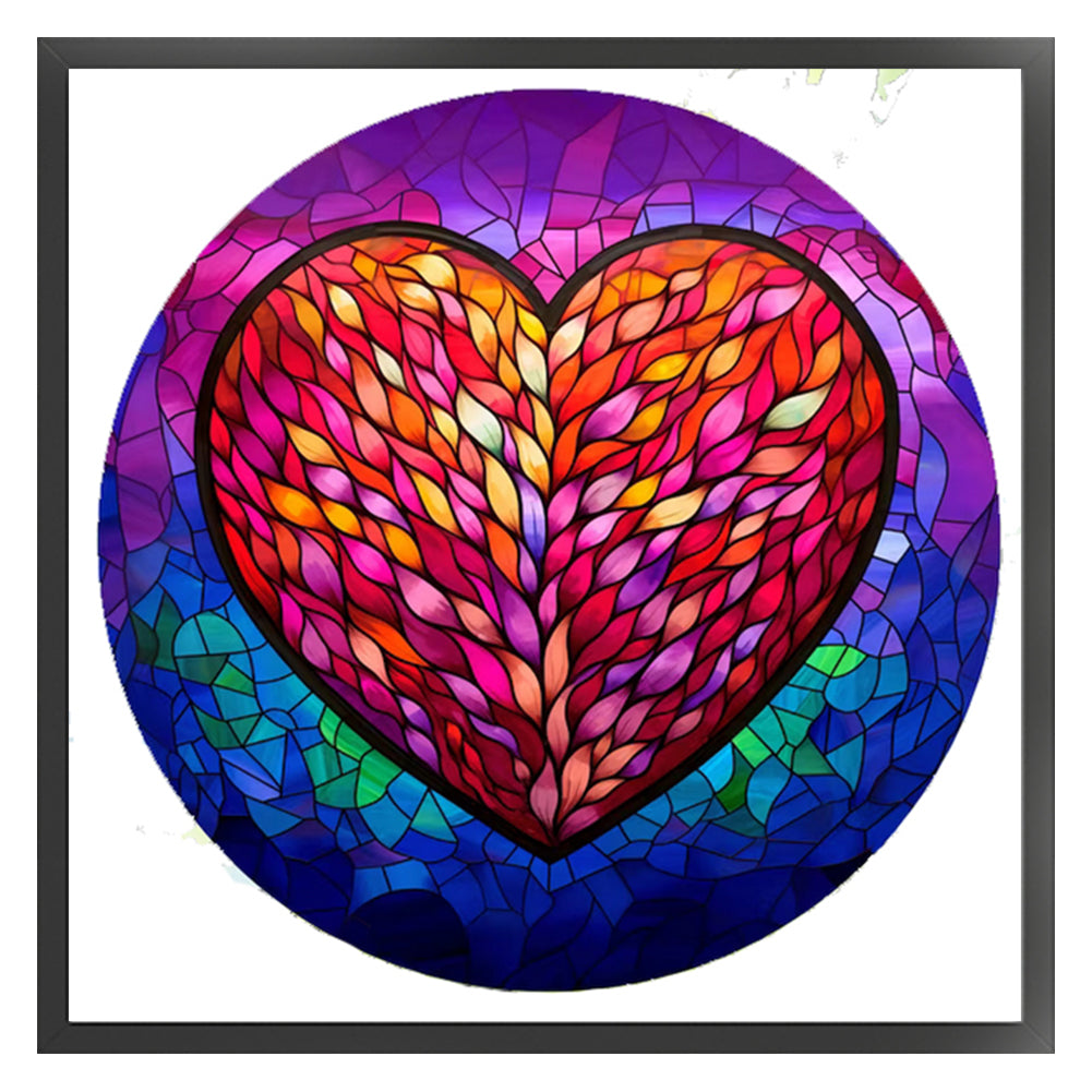 Glass Painting-Love - 11CT Stamped Cross Stitch 50*50CM