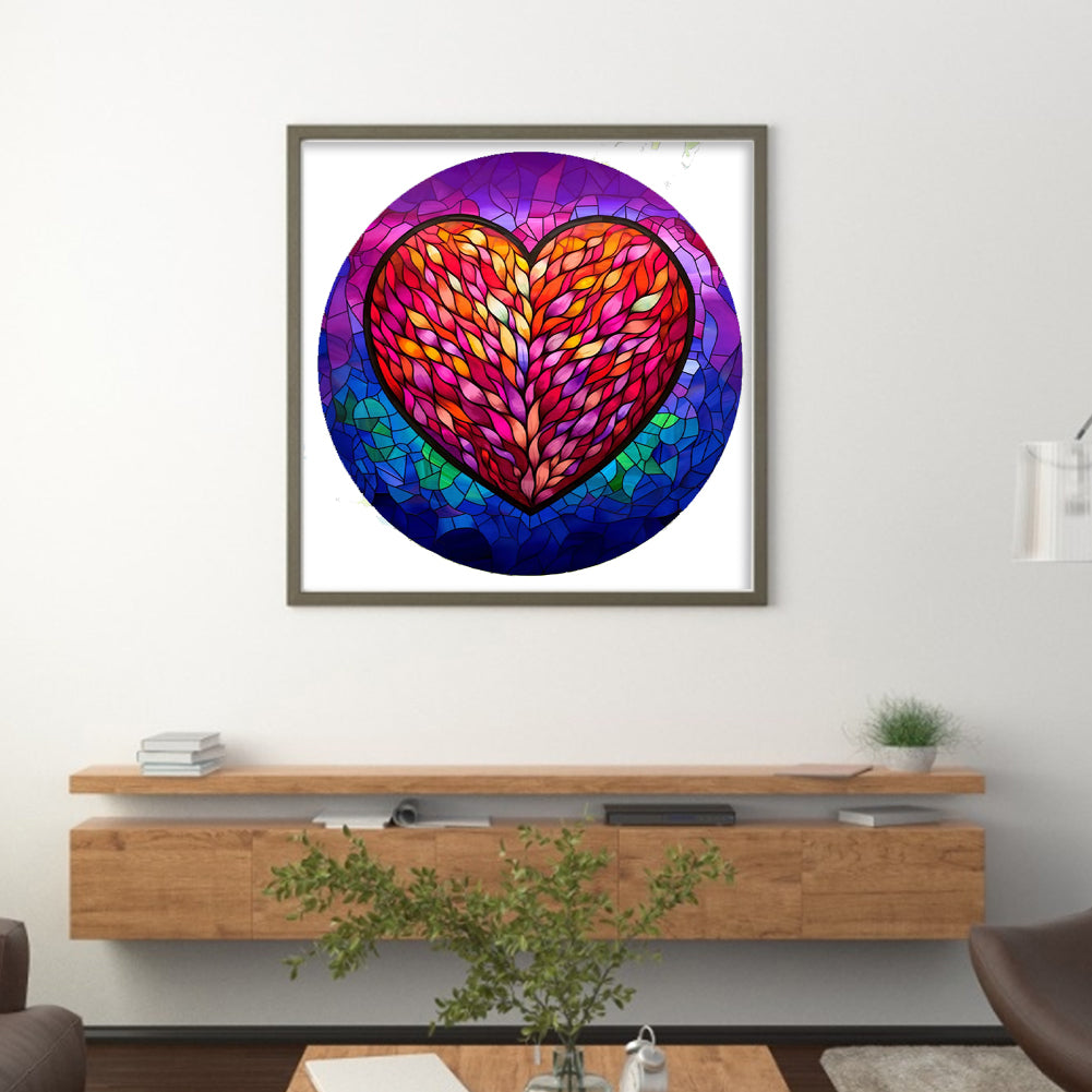 Glass Painting-Love - 11CT Stamped Cross Stitch 50*50CM