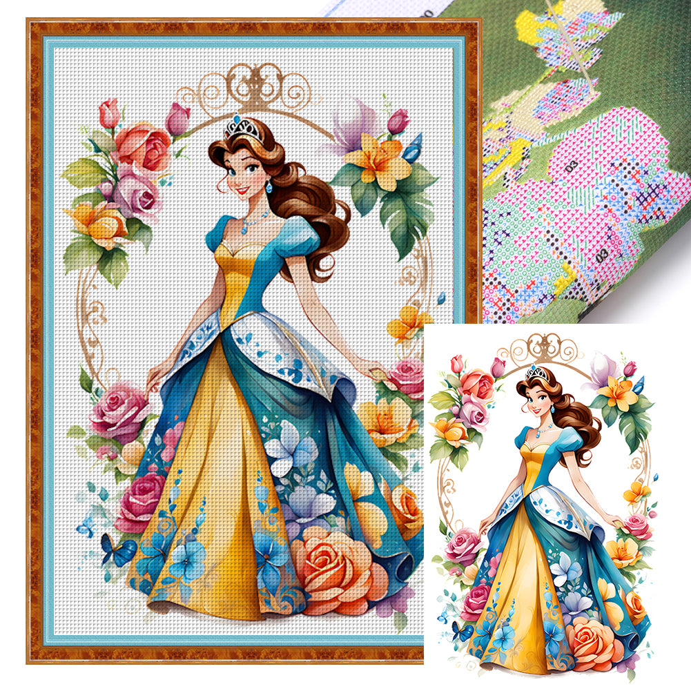 Flower Princess - 18CT Stamped Cross Stitch 35*50CM