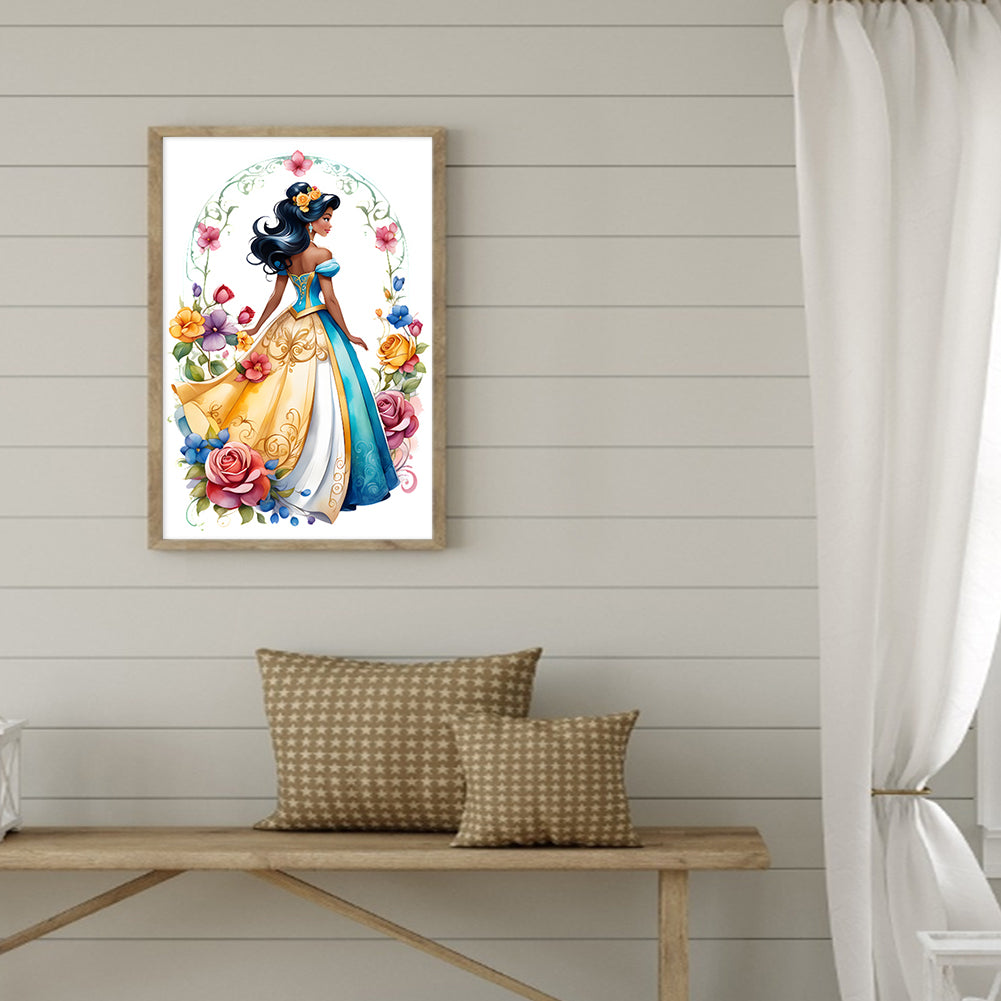 Flower Princess - 18CT Stamped Cross Stitch 35*50CM