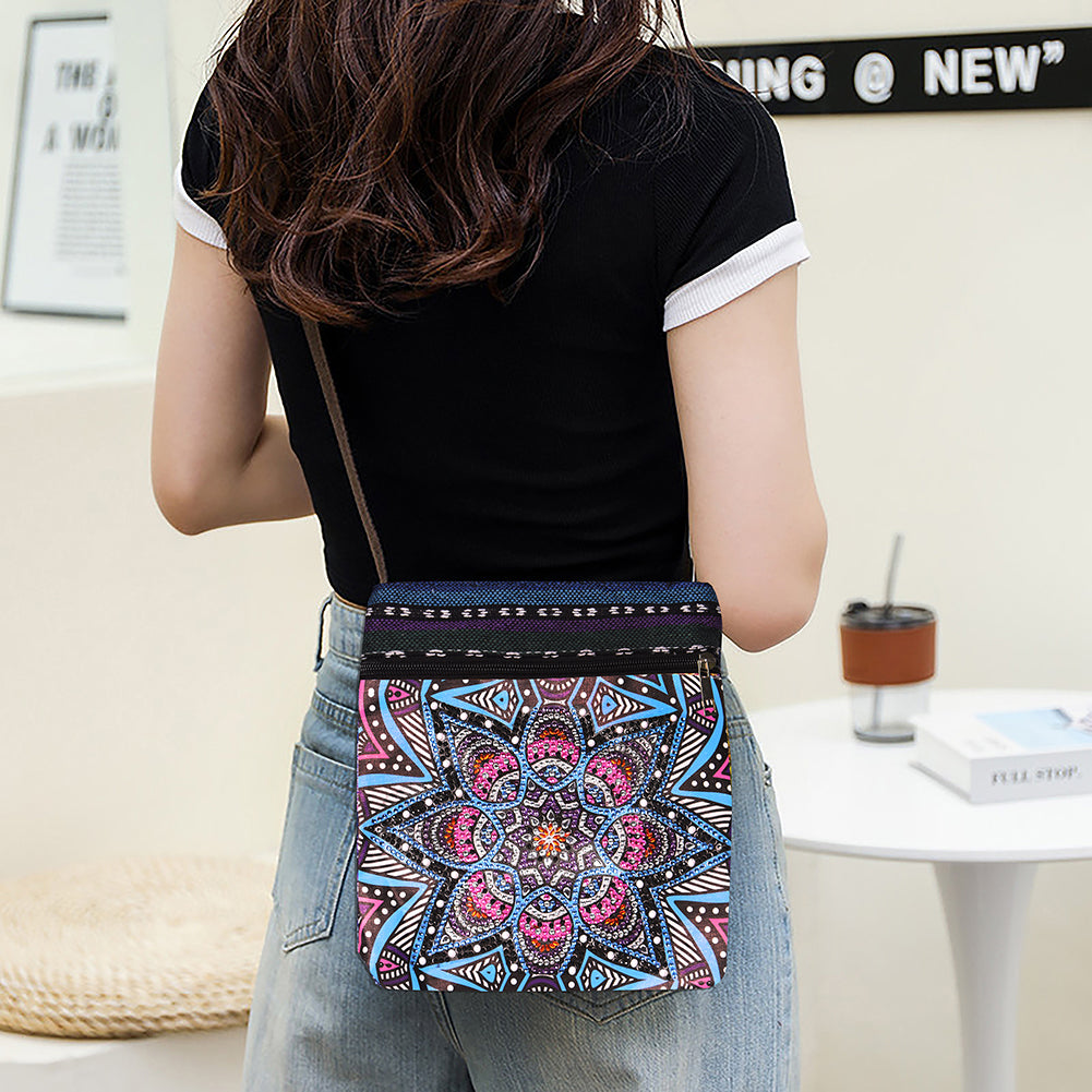Special Shaped Diamond Painting Tote Bag for Adults Home Organizer (Mandala #6)