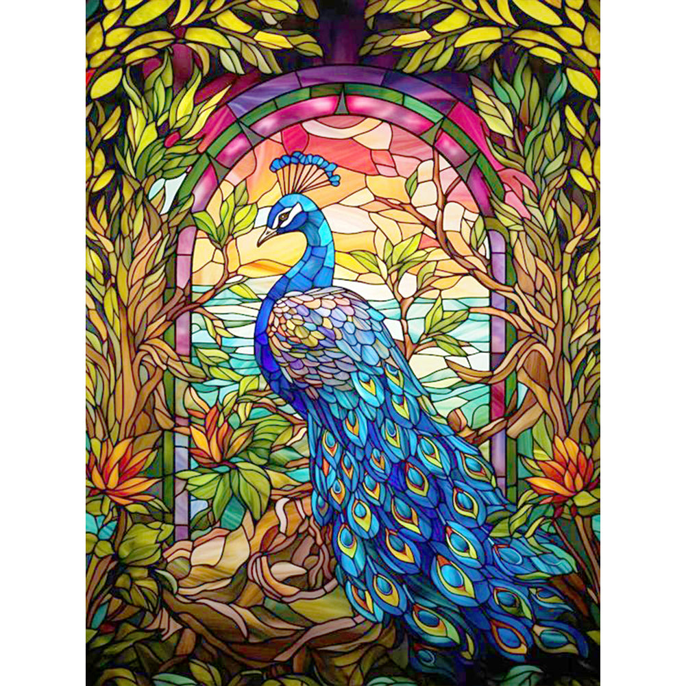 Peacock By The Lake - Full Round Drill Diamond Painting 30*40CM
