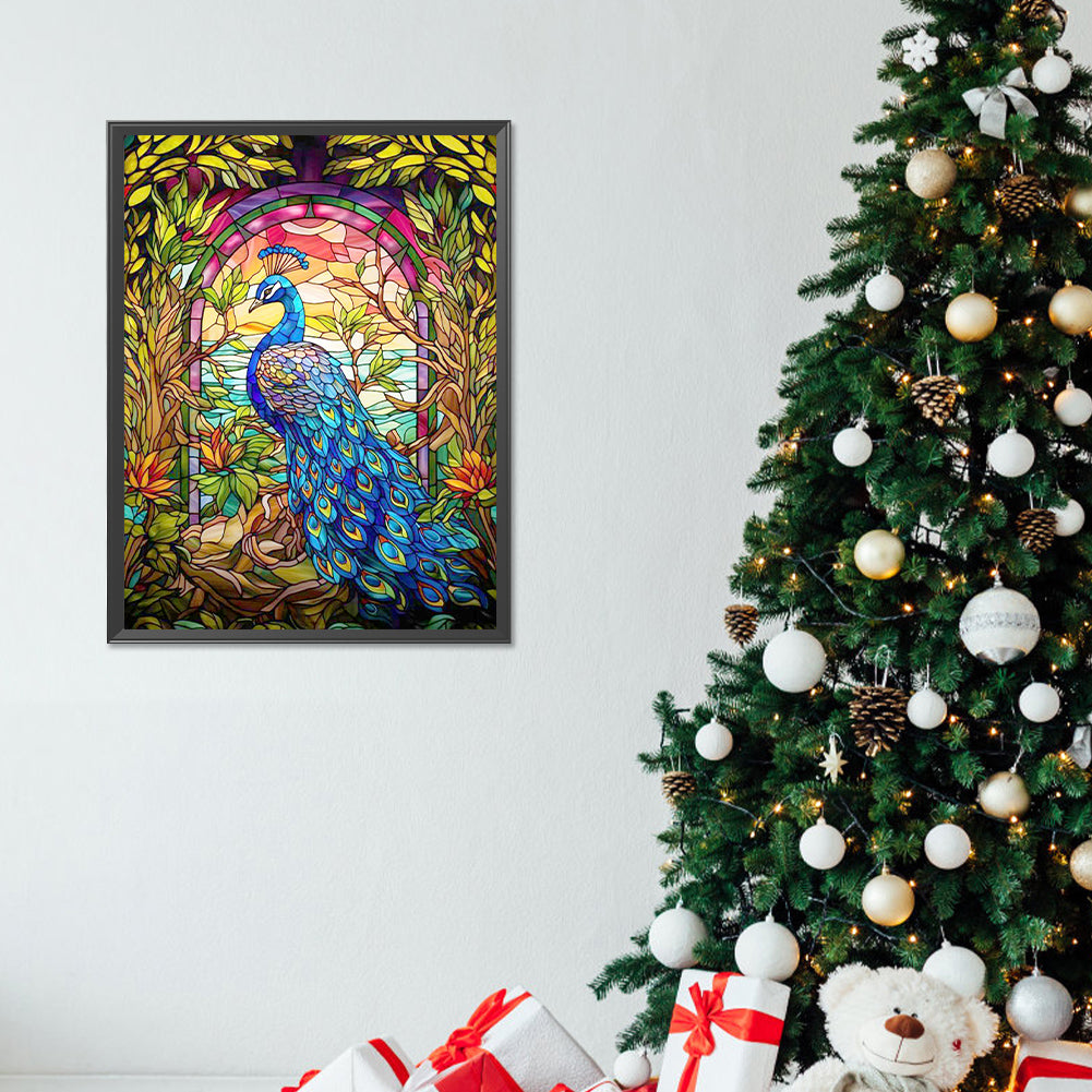 Peacock By The Lake - Full Round Drill Diamond Painting 30*40CM
