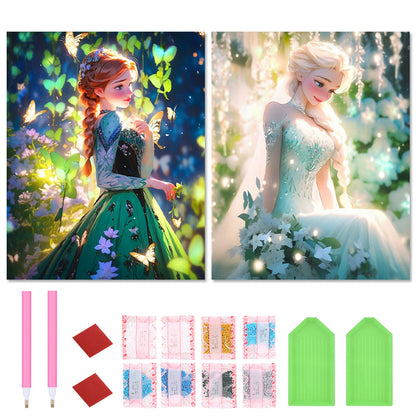 Anna And Elsa - Full Round Drill Diamond Painting 40*50CM