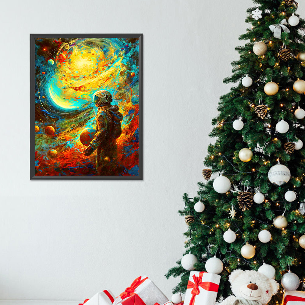 Planets And Astronauts - Full Round Drill Diamond Painting 30*40CM