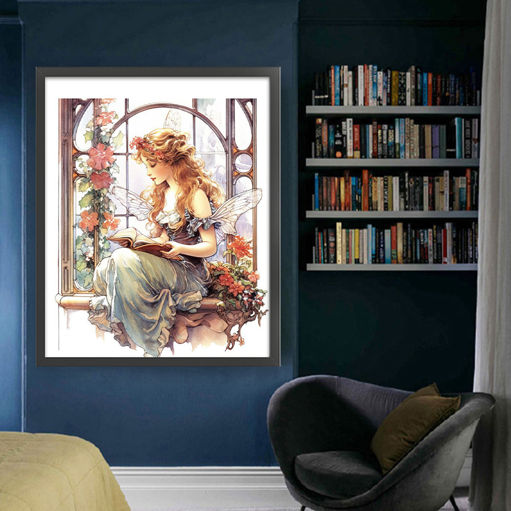 Elf Reading By The Window - 11CT Stamped Cross Stitch 50*60CM