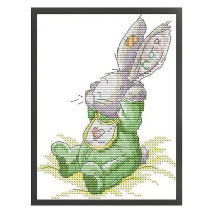 Patch Rabbit(1) - 14CT Stamped Cross Stitch 15*20CM