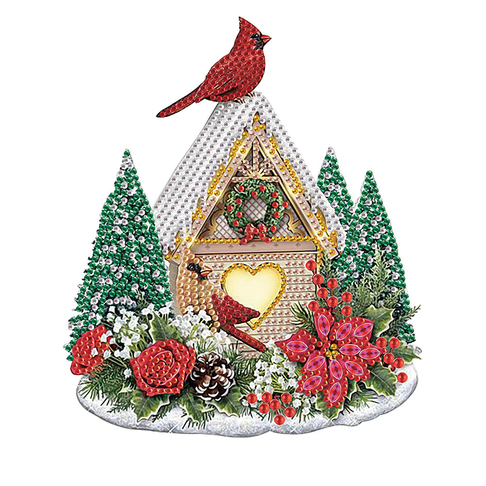 Christmas Cardinal - Special Shaped Drill Diamond Painting 30*30CM