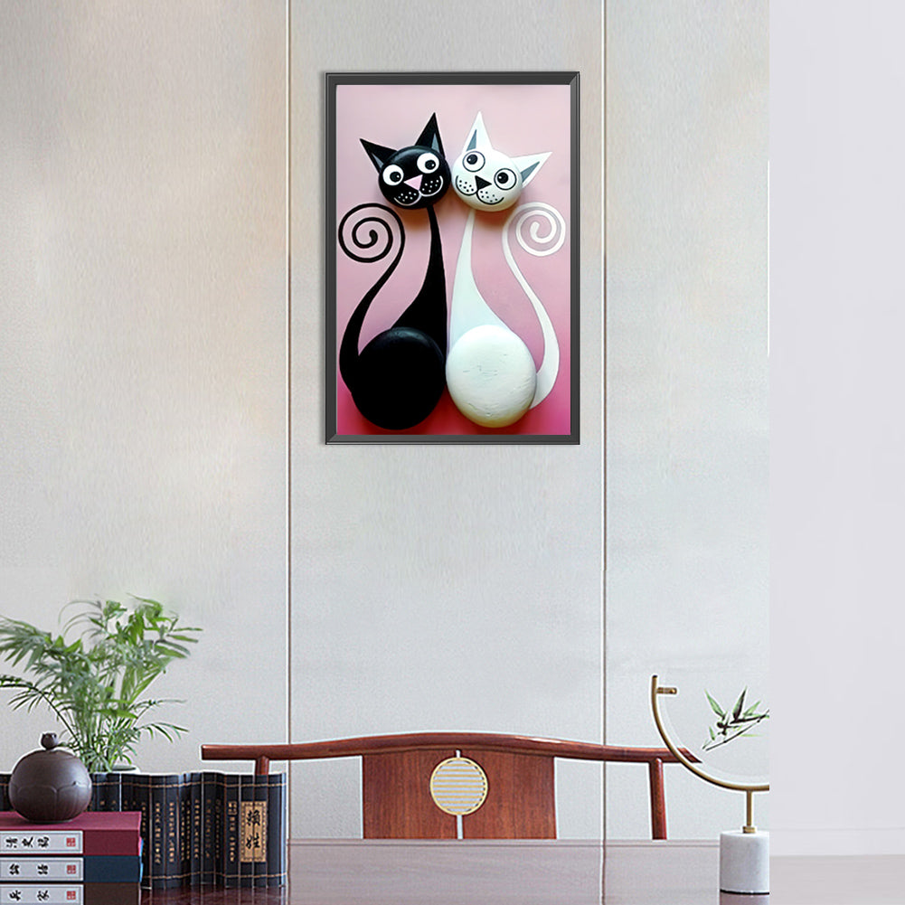 Cat - Full Round Drill Diamond Painting 30*45CM
