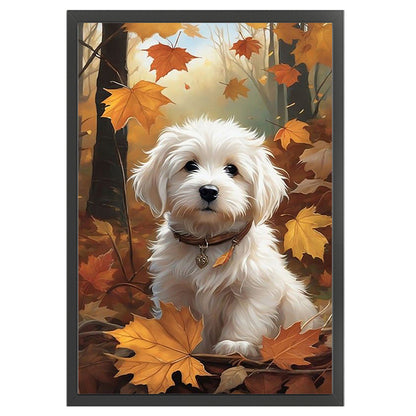 Puppy In Autumn Forest - 11CT Stamped Cross Stitch 40*60CM