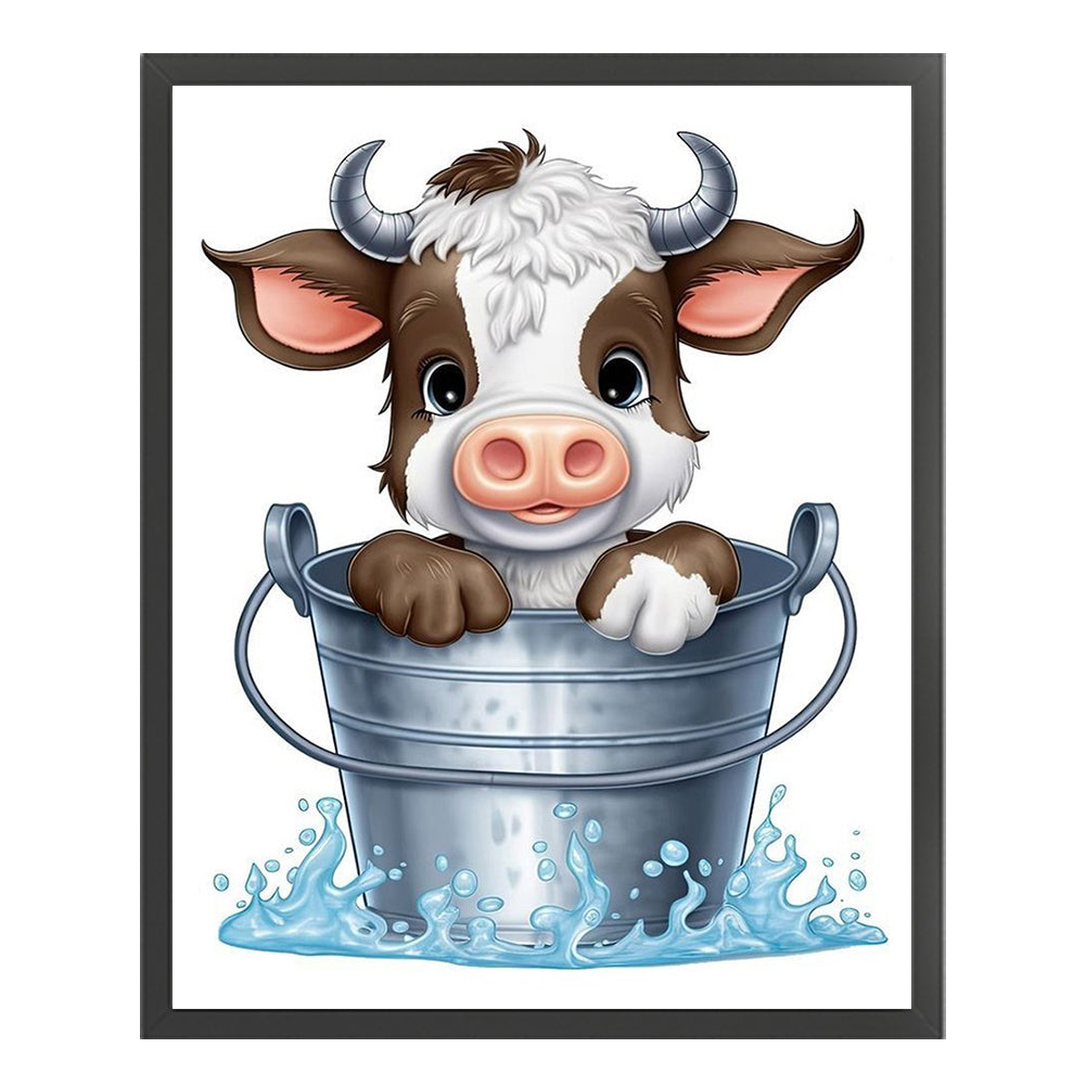 Cow In Bucket - 11CT Stamped Cross Stitch 40*50CM