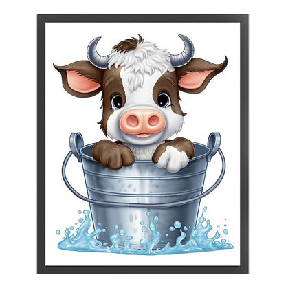 Cow In Bucket - 11CT Stamped Cross Stitch 40*50CM