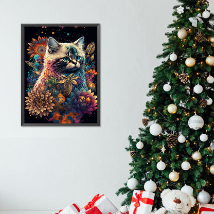 Cat - Full Round Drill Diamond Painting 30*40CM