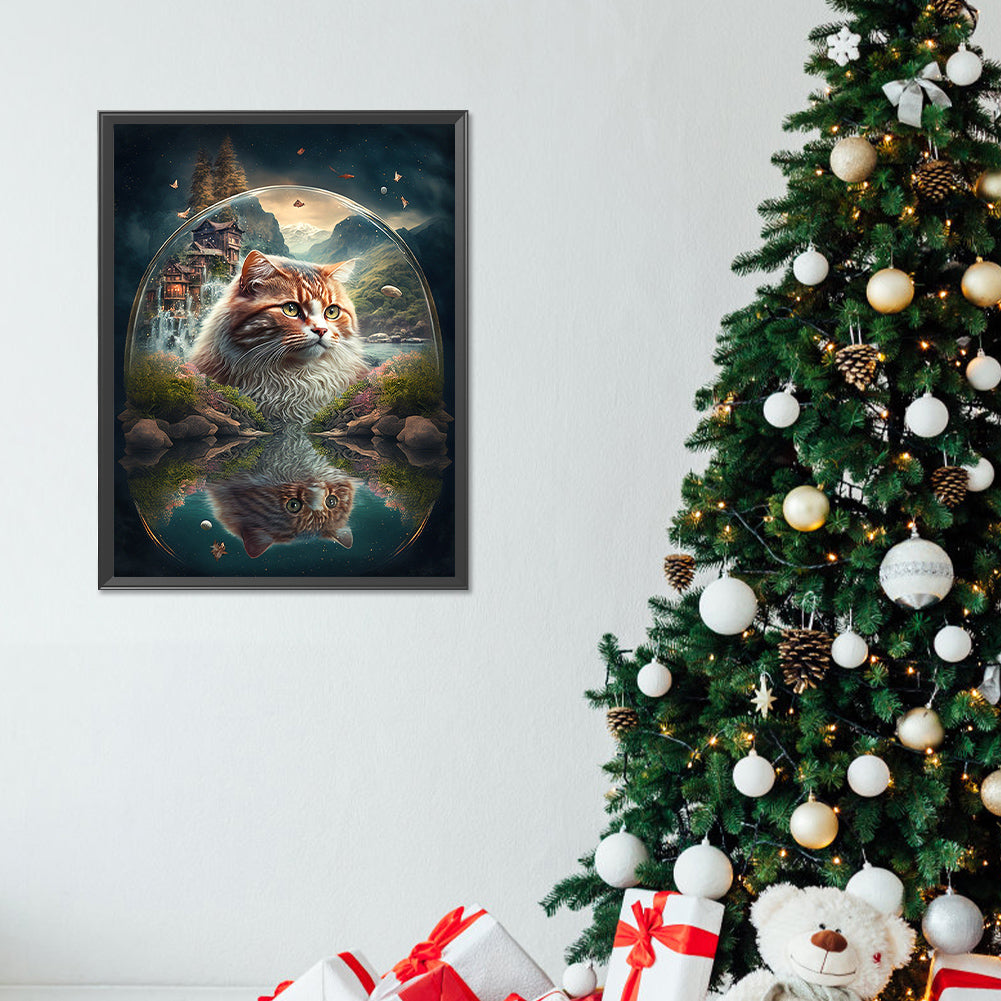 Cat - Full Round Drill Diamond Painting 30*40CM