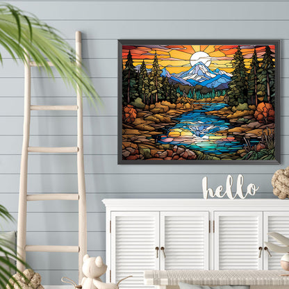 Mountains And Flowing Water - Full Round Drill Diamond Painting 40*30CM