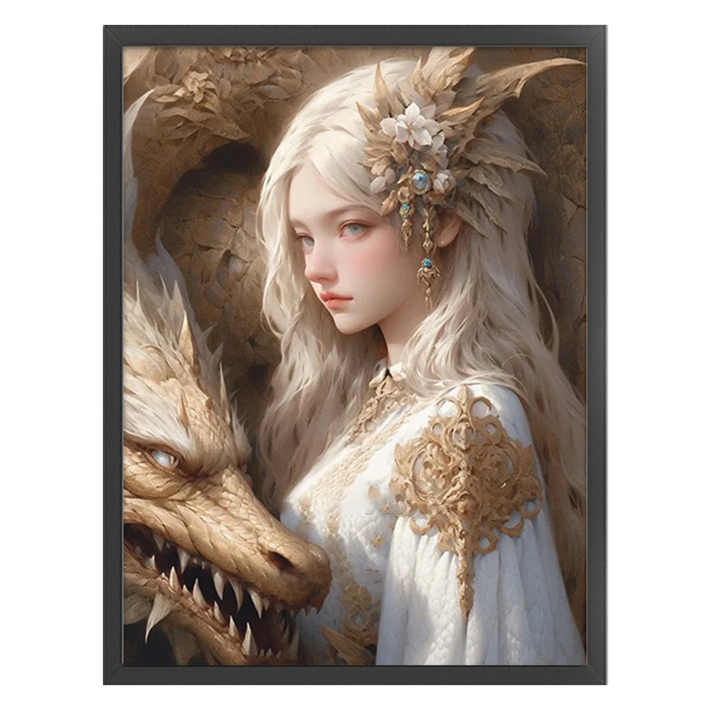 Dragon And Maiden - 11CT Stamped Cross Stitch 50*65CM