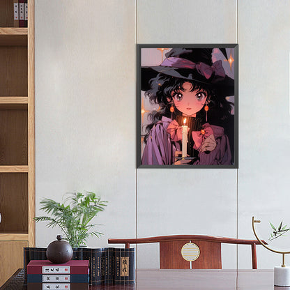Cartoon Little Witch - Full Square Drill Diamond Painting 40*50CM