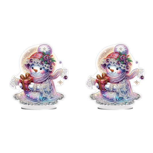 Winter Snowman Special Shape+Round Diamonds Painting Desktop Decorations (#4)