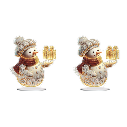 Winter Snowman Special Shape+Round Diamonds Painting Desktop Decorations (#1)