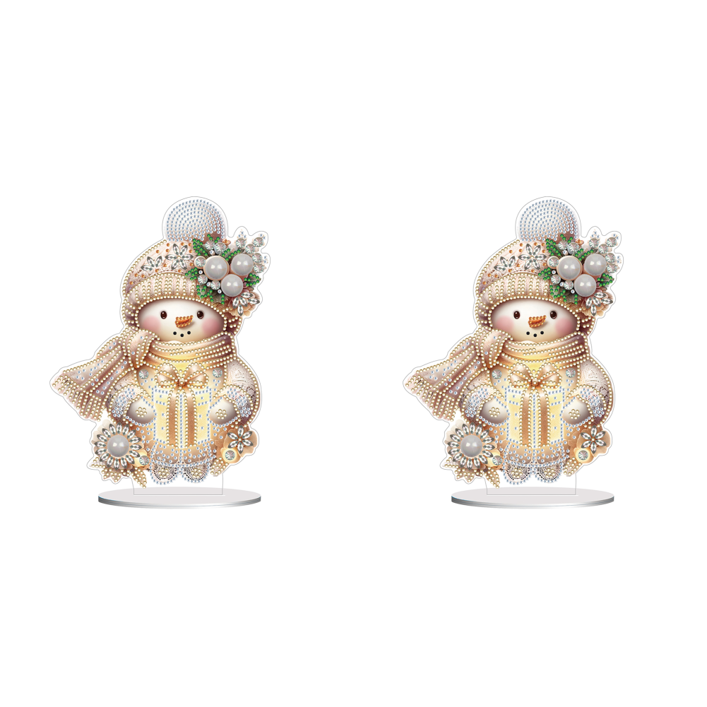 Winter Snowman Special Shape+Round Diamonds Painting Desktop Decorations (#3)
